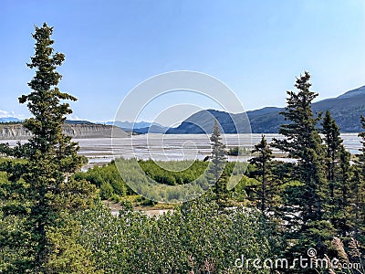 Copper river at the beginning of McCarthy road, near to Chitina, Alaska Stock Photo