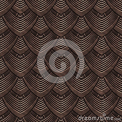 Copper seamless texture with pattern Cartoon Illustration