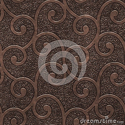 Copper seamless texture with pattern Cartoon Illustration