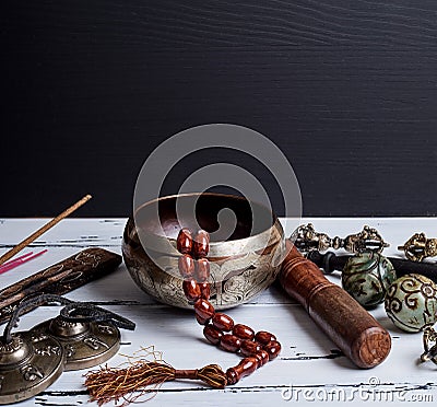 Tibetan religious objects Stock Photo