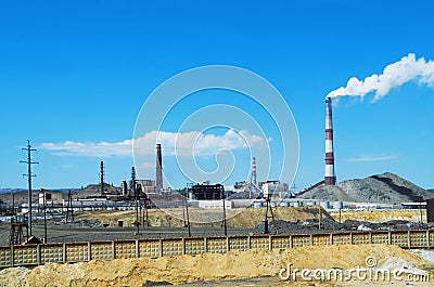 Copper smelting plant in Karabash Stock Photo