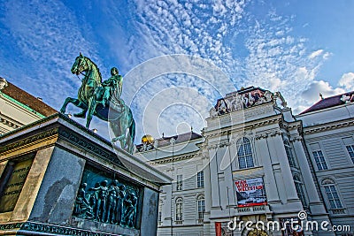 Copper statue of the city of Vienna (Joseph II) Editorial Stock Photo