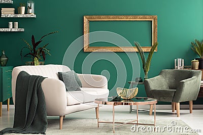 Green living room interior Stock Photo