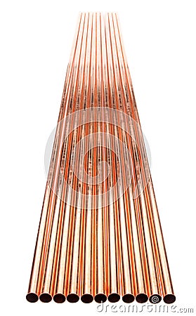 Copper Tube Group Stock Photo