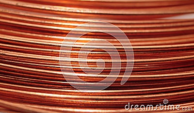 Copper wire background Stock Photo