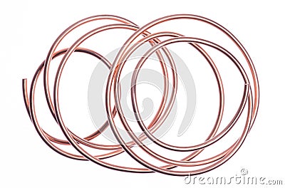 Copper wire isolated on white Stock Photo