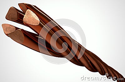 Copper Wire Strands Stock Photo