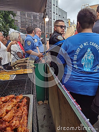 Police Holding Back Crowd, Brooklyn, NY, USA Editorial Stock Photo