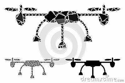 Copter Mosaic Icon of Unequal Items Vector Illustration