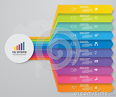 10 steps of arrow infografics template. for your presentation. Vector Illustration