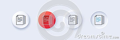 Copy documents line icon. Doc file duplicates sign. Line icons. Vector Vector Illustration