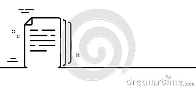 Copy documents line icon. Doc file duplicates sign. Minimal line pattern banner. Vector Vector Illustration