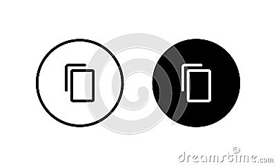 Copy, Duplicate Icon Vector in Circle Line Vector Illustration