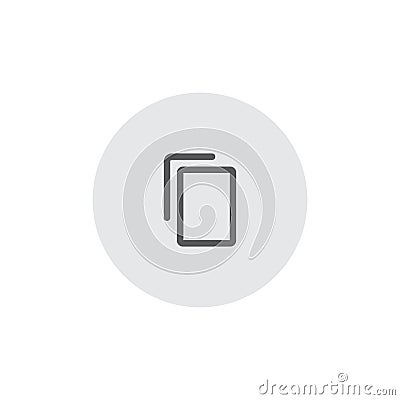 Copy, duplicate icon vector isolated on circle button Vector Illustration