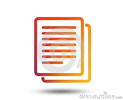 Copy file sign icon. Duplicate document symbol. Vector Illustration