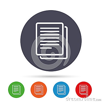 Copy file sign icon. Duplicate document symbol. Vector Illustration