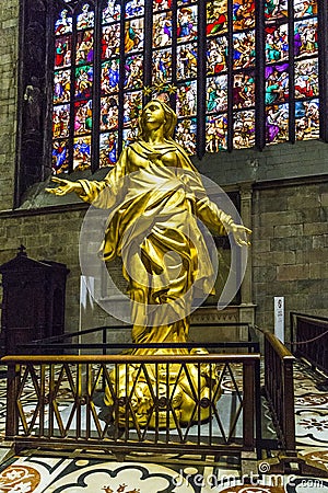 A copy of the gilded sculpture of La Madonniba in the apse of th Editorial Stock Photo