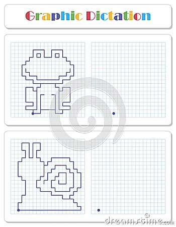 Copy the graphic picture. Worksheet for kids Vector Illustration