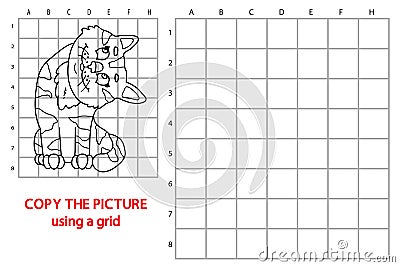 Copy grid picture kitten Vector Illustration