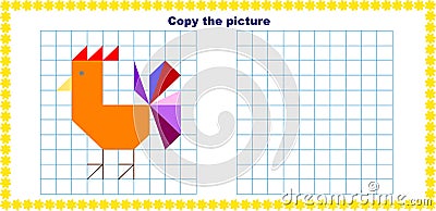 Copy the image using grid lines Vector Illustration