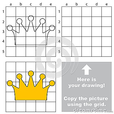 Copy the image using grid, the simple educational kid game. Vector Illustration