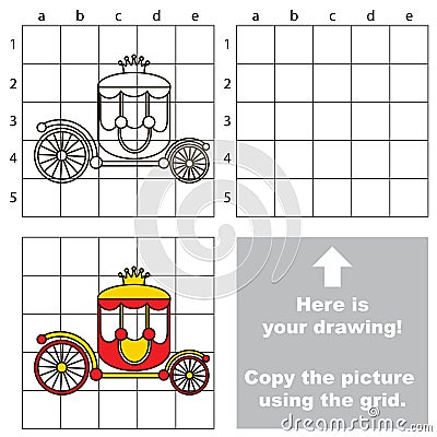 Copy the image using grid, the simple educational kid game. Vector Illustration