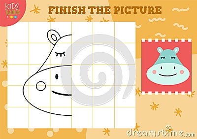 Copy picture vector illustration. Complete and coloring game Vector Illustration