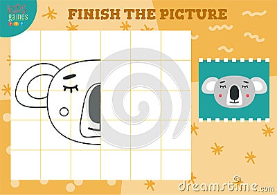 Copy picture vector illustration. Complete and coloring game Vector Illustration