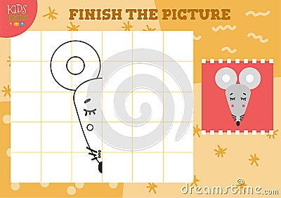 Copy picture vector illustration. Complete and coloring game Vector Illustration