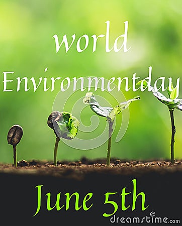 Save nature - world environment day celebrated on june 5 Stock Photo