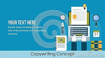 Copy writing concept - flat design vector web banner Vector Illustration