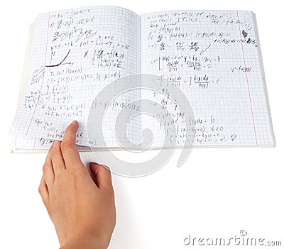 Copybook of physics Stock Photo