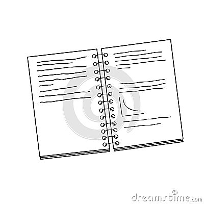 Copybook school accessory in hand drawn doodle style vector illustration Vector Illustration