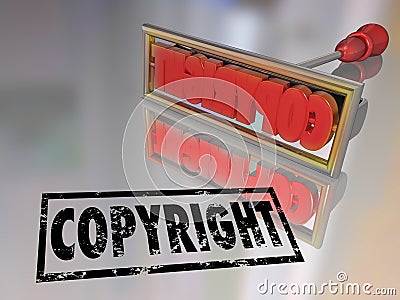 Copyright Branding Iron Name Product Protection Stock Photo