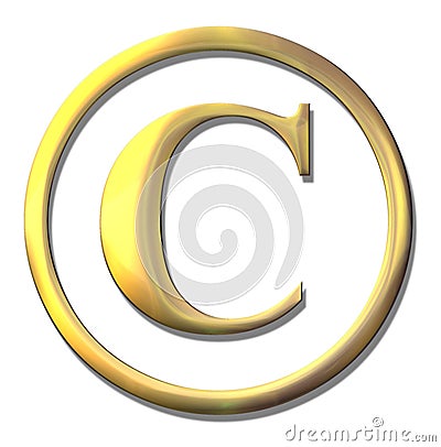 Copyright golden bevel symbol Stock Photo