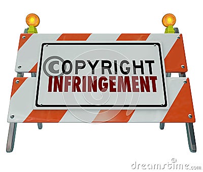 Copyright Infringement Violation Barrier Barricade Construction Stock Photo