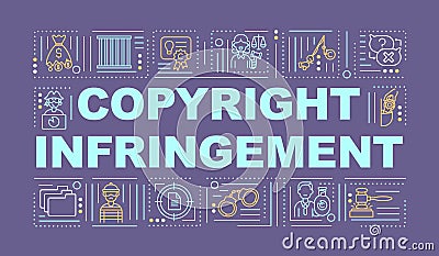 Copyright infringement word concepts banner Vector Illustration