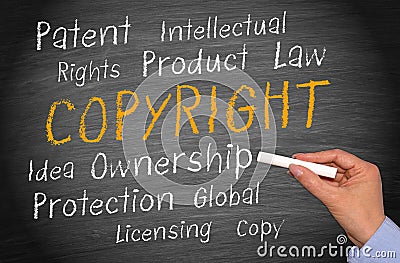 Copyright intellectual property words Stock Photo