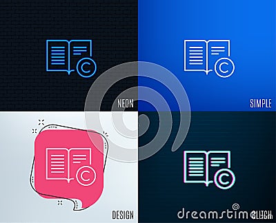 Copyright line icon. Copywriting or Book sign. Vector Illustration