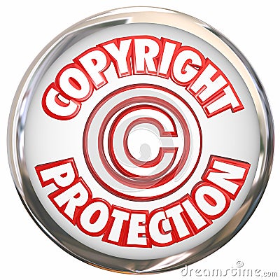 Copyright Protection 3d Words Symbol Icon Intellectual Property Stock Photo