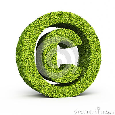 Copyright sign leaf formation Stock Photo