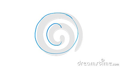 Copyright symbol, circled letter c written on glass, literary property under law Stock Photo