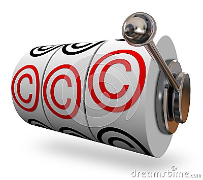 Copyright Symbol Slot Machine Words Three C Letters Stock Photo