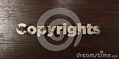 Copyrights - grungy wooden headline on Maple - 3D rendered royalty free stock image Stock Photo