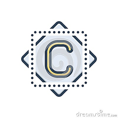 Color illustration icon for Copyrights, ownership and author Vector Illustration