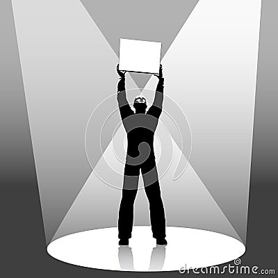 Copyspace Hero Spotlit Sign Vector Illustration