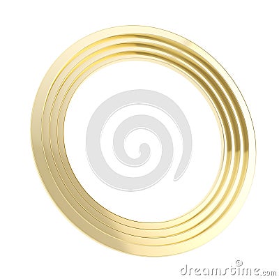 Copyspace round circle glossy metal golden frame isolated Stock Photo