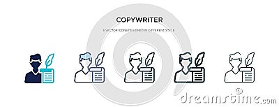 Copywriter icon in different style vector illustration. two colored and black copywriter vector icons designed in filled, outline Vector Illustration