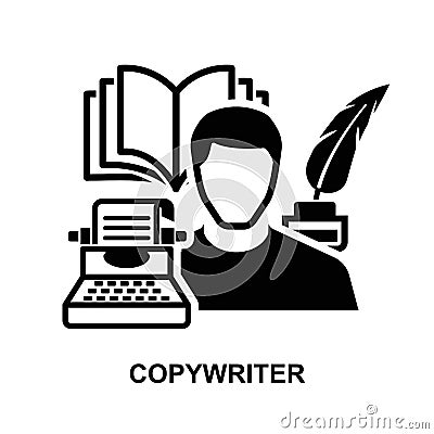 Copywriter icon isolated on white background. Vector Illustration