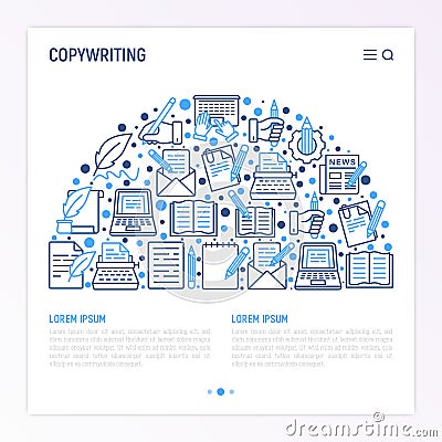 Copywriting concept in half circle Vector Illustration